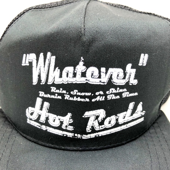 VTG 80s Snapback Trucker Hat "WHATEVER" HOT RODS - Picture 2 of 6